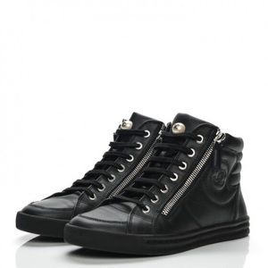 Chanel CC High Top Pearl Sneakers Size 35
